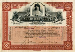 Bingham Mary Copper Co. - Stock Certificate